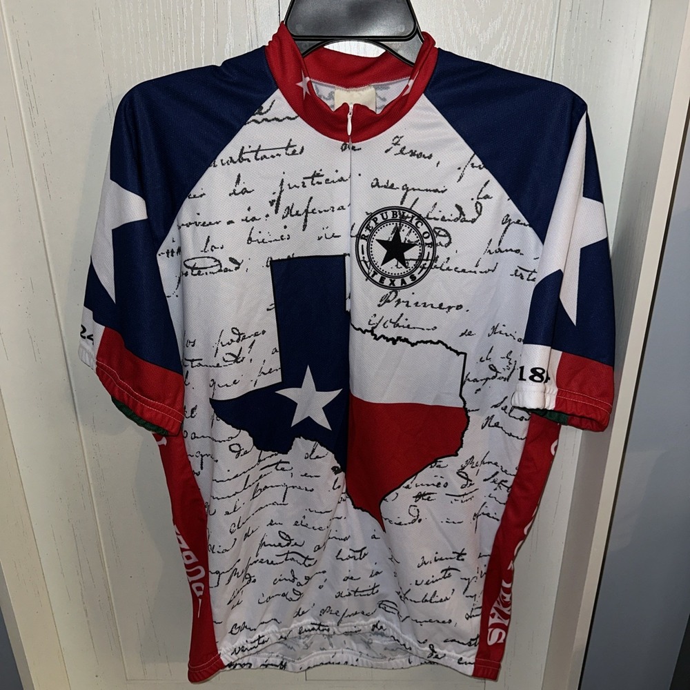 World Jerseys Texas Cycling Jersey Men Republic of Texas XXL Zip Bike Shirt